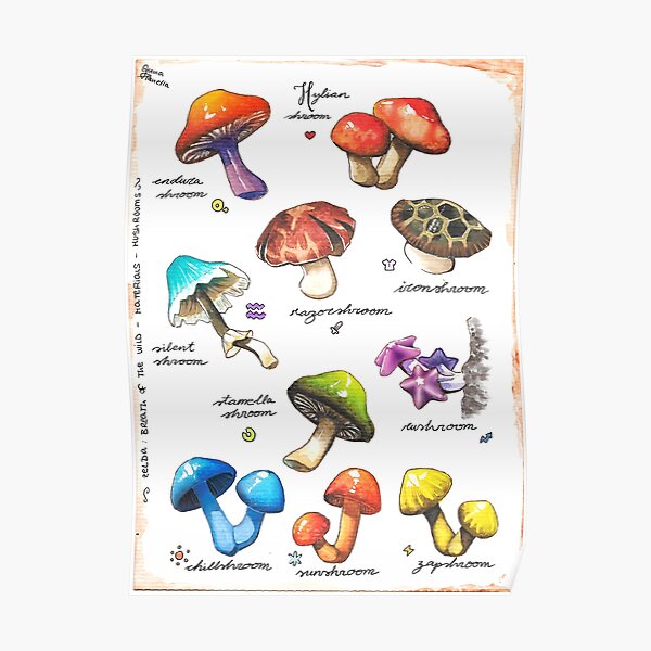 BOTW mushrooms Poster RB1608 product Offical zelda Merch