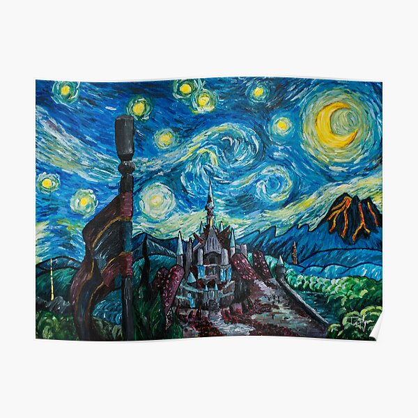 Starry Night Over the Castle Poster RB1608 product Offical zelda Merch