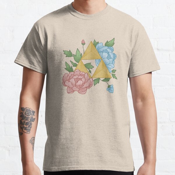 Floral Tri-Force Classic T-Shirt RB1608 product Offical zelda Merch