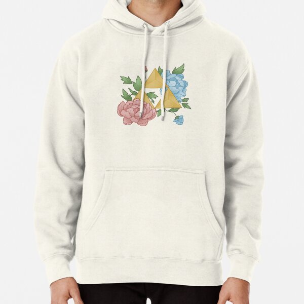 Floral Tri-Force Pullover Hoodie RB1608 product Offical zelda Merch