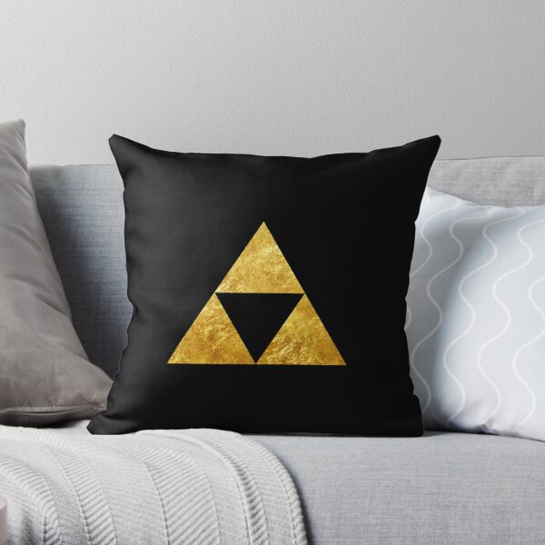 Gold Triforce Symbol Zelda Throw Pillow RB1608 product Offical zelda Merch