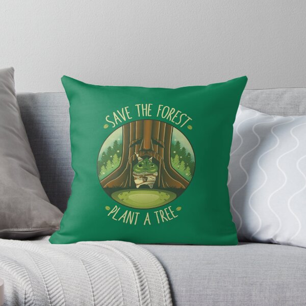 Save the Forest - Plant a Tree  Throw Pillow RB1608 product Offical zelda Merch